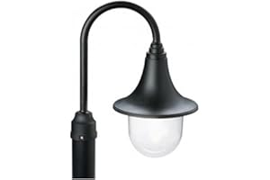 SOVIL Lanterna Per Palo 'Marine' Struttura In Termoplastico, Diffusore Trasparente. Parabola In Alluminio. E27, Ip43. Attacco A Colonna Da Ø 60 Mm. Solo Corpo Lan