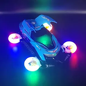 SUPER TOY Battery Operated 360 Rotate Car Toy with Musical Sound & Dazzling Lights for Kids