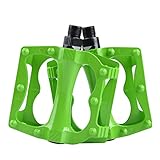 Skyrocket Pedale Della Bicicletta Alluminio Lega 9/16 ' Filettatura Cuscinetto a Sfera Pedali Accessori Bici MTB BMX(Verde)