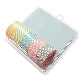 ¡Dése un buen humor! uyhghjhb 5 Rollos de Lunares a Rayas Adhesivo Adhesivo Papel washi Cinta Decorativa DIY Diario Pegatinas Decorativas Grande
