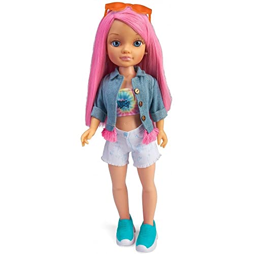 Nancy - Un Giorno Illumina al Buio, i Capelli Bambola e Rossetto Rosa Glow in The Dark e Personalizzabili Accessori per Bambini da 3 Anni, 700016637