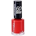 Rimmel London Smalto Unghie 60 Seconds Super Shine - Asciugatura Rapida e Lunga Durata - 300 Glaston-Berry (Corallo) - 8 ml