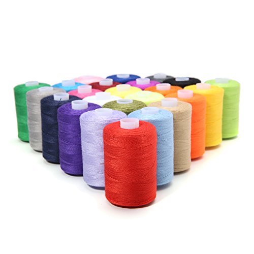 KING DO WAY Naehgarn 24 farben 1000 meter polyester naehgarne spulen naehmaschine zubehoer Naehmaschinengarn - 3