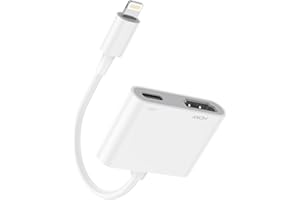 OLKIEQZ HDMI Adattatore pour iPhone e iPad 【Certificato MFi】Lightning 1080P HDMI Adattatore Video & Audio Sync Schermo HDMI Cavo, Collegato a HDTV/Monitor, Compatibile con iPhone 14/13/12/8/7/iPad/Macbook