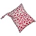 TOOGOO(R) Waterproof Reusable Wet Swim Diaper Bag w/ LOVE and Heart Prints - White and Pink