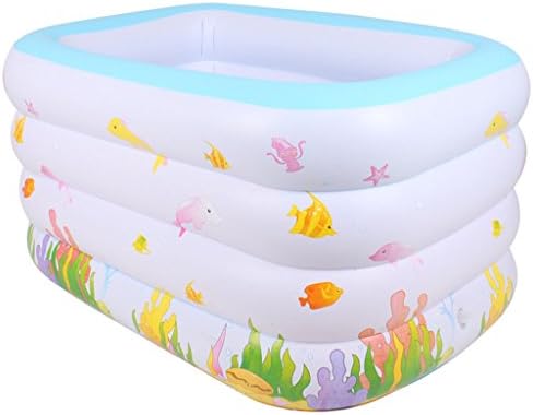 Folding bathtub Inflated Baby Swimming Pool Bathtub Family Swimming Bucket Infants And Young Children Child Sea Ball Pool Adult Environmental Protection Inflatable bathtub,Bath barrel ( Edition : Foot pump )