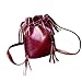 Produktbild WOCACHI Neue Damen Frauen Handtasche Umhängetasche Quaste Bote Hobobeutel Geldbeutel Schulranzen (Rot)