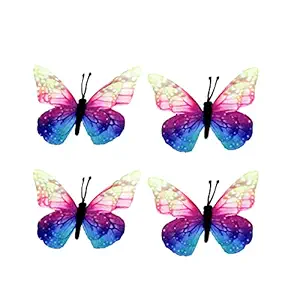 Majik Butterfly Shape Hair Clip/Pins For Kids Girls (Set Of 4 Pcs, Multicolor) Pack Of 1