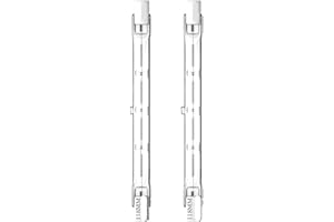 SJ ESSENTIALS Dimmable R7s Halogen Bulb 118mm 300W – J-Type Linear Double Ended Light Bulb 230V 4480LM, Warm White 2800K, R7s 118mm Floodlight Replacement for Security, Work, Landscape Lighting (Pack of 2)