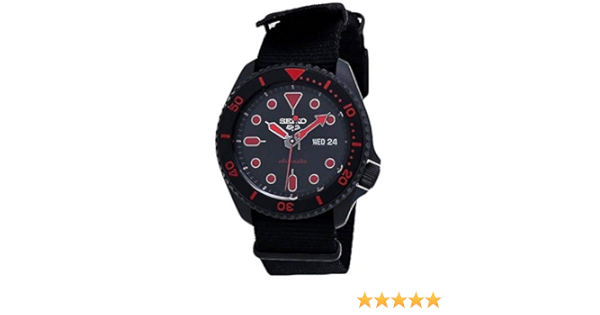 Seiko SRPD83 Seiko 5 Sports Men's Watch Black 42.5mm Stainless Steel :  Amazon.co.uk: Watches