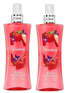 Body Fantasies Signature Fragrance Body Mist for Girls & Womens Strawberry, 236ml | Long Lasting Body Spray and Perfume for Women | No Gas - Made in USA | Pack of 2
