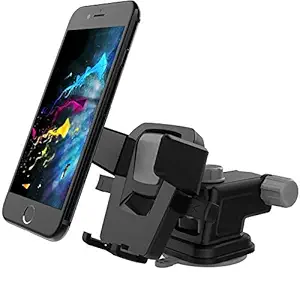 LXCN Long Neck One Touch Car Mobile Phone Holder with 360 Degree Rotating for Dashboard Windshield for All Smartphones Size Upto 6.5
