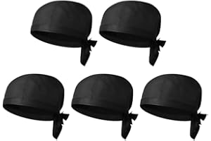 hemoton 5 Stücke Kochmütze Unisex Küchenmütze Chef Hut Kochhut Arbeitsmütze Kappe Kochhaube Gastro Hüte Baumwolle Kopfbedeckung für Damen Herren Küche Restaurant Kochen Backen Schwarz