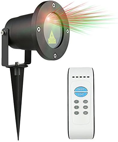 Mabor Landscape Spotlight Christmas Lights 8 Patterns Projector with 2.4G Wireless Remote for Christmas Festival Party Holiday Decorations Lighting (Red and Green)