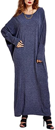 Zhhyltt Maxi Long Dress for Dubai Women Baggy Style Clothing Rayon Gown for Muslim Islamic Abaya/Jalabiya Kaftan Caftan Casual Ladies Dress