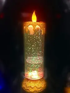 Generic LED 7 Color Changing Candle Light Glitter Water Candle with USB Cable, Home D