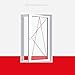 Produktbild Kunststofffenster Badfenster Ornament Milchglas Weiss Dreh/Kipp, Anschlag:DIN Links, Glas:3-Fach, BxH:1000x800