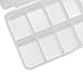 Pinzhi®2x 10 Grids Clear Acrylic Container Storage Box Case For 100pcs Nail Art Tips