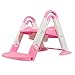 Nestling® Removable Children Baby Toilet Traning Ladder Step Kids Toilet Potty Seat Chair Kids Toddler Step Ladder 3 in 1 for Ages 12 Months and Over (Pink)