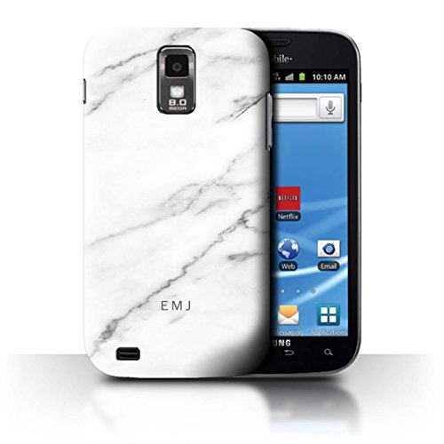 Personalised Custom Marble Case for Samsung Galaxy S2 Hercules/T989 / Porcelain White Label Design / Initial/Name/Text DIY Cover