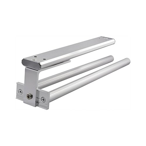 GedoTec® Handtuchhalter ausziehbar Handtuch-Auszug HOSTEL aus Aluminium | Chrom poliert glänzend | Handtuchstange 2-armig | Einbaulänge 443 mm | Geschirrtuchhalter für Seiten- & Deckenmontage | Markenqualität für Ihren Wohnbereich - 3