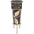 Grave Vases with Spike Grave Ornaments - Memorial Plaques/Black Vases Flower Holders with Personalised Quotes; Metal Spikes Grave Decorations in Loving Memory of your Loved Ones (Mum)