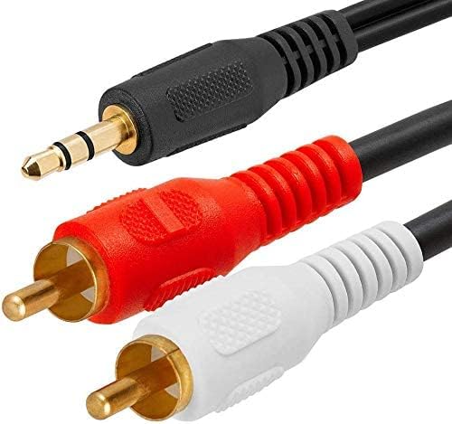 Diktmark 3.5mm to RCA Cable, 2RCA Male to 3.5mm Male Stereo Y Splitter Audio cable Compatible with Phones, Laptop, HDTV, Speaker, Home Theater (1.5m-Black)