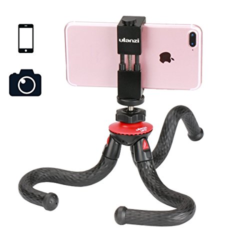 Treppiede Ulanzi Mini Cell Phone - Treppiede flessibile con Ballhead + Treppiede per smartphone in metallo Supporto da viaggio compatto pieghevole Octopus Treppiede Supporto per iPhone Fotocamera Sams