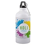 Color yard Best Holi Festival Quote in Multi Color Design on Sipper Bottle