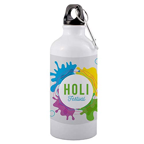 Color yard Best Holi Festival Quote in Multi Color Design on Sipper Bottle
