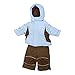 Baby Snow Suit 6-12 Months Ski Jacket & Salopettes Pants, Weather Resistant Light Blue/Brown
