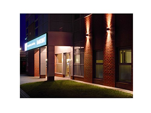 LED Wandlampe up & down Außen-Wandleuchte IP44 Aufbau-Leuchte Alu silber grau, incl. 2x LED Leuchtmittel 5W, 230V GU10 in warm-weiss 3000K - 7