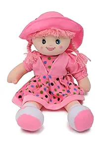Fun4You Addie Girl Doll Soft Toy Super Soft Cute Looking Smiling Washable / Stuffed Soft Plush Toy 50 cm - Helps to Learn Role Play - 100% Safe for Kids (Pink)