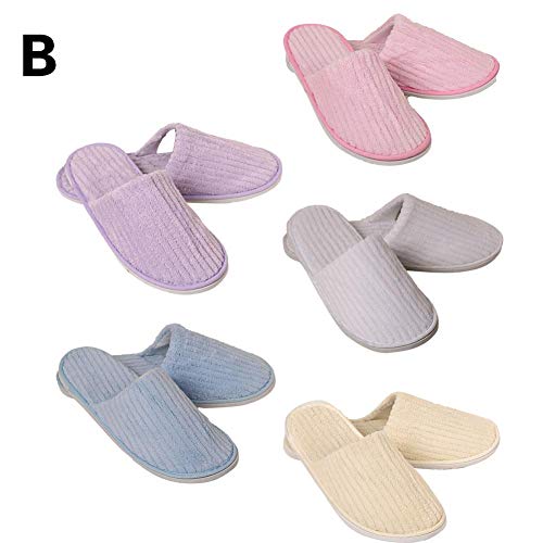 didatecar 5 Paar Bunt Hotelslipper Badeslipper Hausschuhe Slipper Geschlossen, Universalgröße Gästehausschuhe Tuch Einweg Hausschuhe Reise Hotel Hausschuhe Einweg Party Gast Schuhe