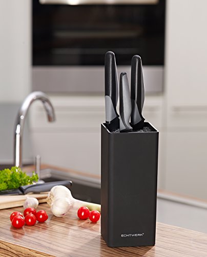 Echtwerk EW-MB-0120 Universal-Messerblock square mit Borsteneinsatz, schwarz - 2