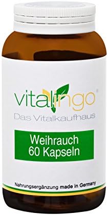 Frankincense Pellets – 180 x 400mg. Ingredients Pellets by Vitalingo per Pressling: Boswellia Serrata Approx. 1.2% Boreswellia Acid Powder (97.5%) – Release Agent Magnesium Salts Preparation of Fatty Acids (2.5%)