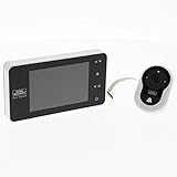 Erfassung von Vorgängen und versteckten Personen in Türnähe: Digitaler Türspion mit Bildaufnahme-Funktion und großem Sichtwinkel zur Verwendung im Innenbereich - für Türstärken von 38-110 mm