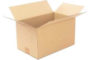 ONLY BOXES Pack de 25 boîtes en carton renforcé avec dimensions 35x22x20 cm et simple cannelure - Fabriquées en l´UE avec du carton recyclé, résistantes aux envois, au stockage et aux déménagements