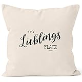MoonWorks Kissenbezug Lieblingsplatz Geschenk Kissen-H?LLE Deko-Kissen 40x40 Baumwolle, Lieblingsplatz - natur, unisize MoonWorks Kissenbezug Lieblingsplatz Geschenk Kissen-H?LLE Deko-Kissen 40x40 Baumwolle, Lieblingsplatz - natur, unisize