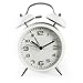 Produktbild GJH 4-Zoll-Wecker Mit Lautem Alarm Quarz Edelmetall Wecker Batteriebetrieben Schiff Leuchtend Stereo-Nummer Fashion Child,White