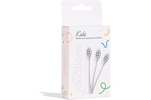 My Variations ® - Pack 3 Têtes de Brosse À Dents Électrique Sonique Pour Enfants - Recommandé par les Dentistes - Poils Souples en Nylon Dupont - Dès 3 Ans