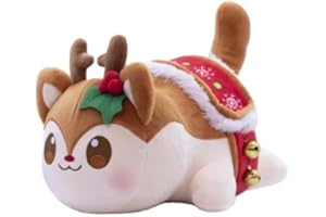 LAIBUY Cat Plush Pillow, Soft Kawaii Kitten Anime Plushie Hugging Pillow, Cute Stuffed Cat Animal Plush Toys Suitable Kids Boys Girls and Her Birthday Christmas Day Gifts (deer)