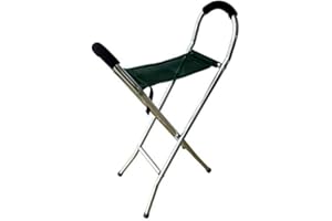 Netagon Lightweight Folding Portable Walking Stick Chair Seat Stool Ideal for Hiking Camping Fishing Travel (Green)