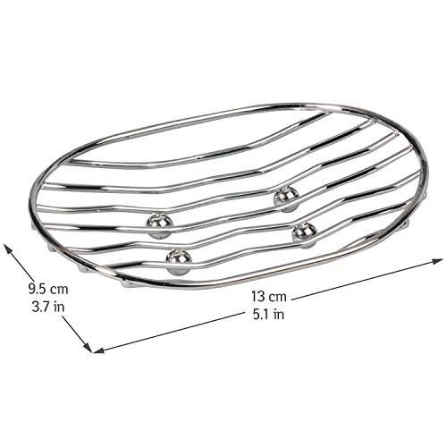 ArtMoon Oval Seifenschale Teslin Stahl Verchromt 13 X 9.6 X 4 cm - 2