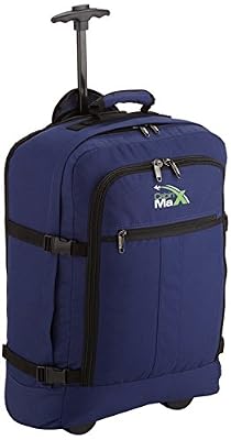 Cabin Max - Sac à roulettes et sac à dos LE PLUS LEGER AU MONDE 1.7KG certifié conforme - 44L - Marine