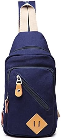 GOWOLD Female Korean tide bag canvas backpack college wind mini chest bag multi-function travel bag backpack Dual-use multifunctional backpack/shoulder length 95cm (Color : Dark Blue)