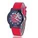 Produktbild Elegante Quarzuhr für Studenten, Kreative Schmetterlinge, mit Silikonarmband, stilvolles Ornament, Geschenk rot
