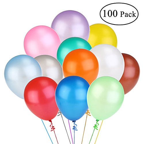 NUOLUX Globos de látex Color brillante de 100pcs surtidos de 12 pulgadas (Color al azar)