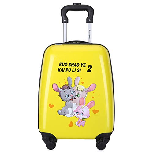 Preisvergleich Produktbild Gucili Kinder Trolley, Kaninchen Cartoon Kindergepäck, Mädchen Urlaub Boarding Reise Trolley Taschen Licht wasserdicht - 16 Zoll,A