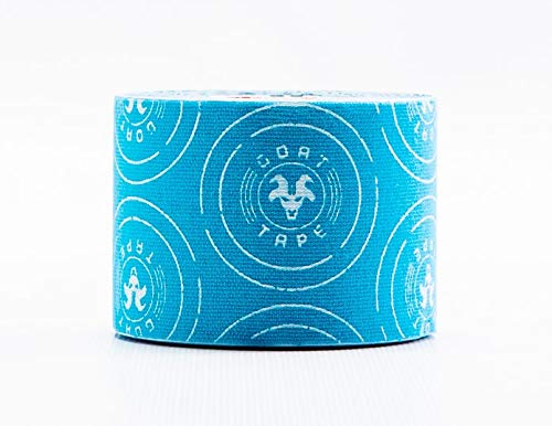 Goat Tape Cinta de kinesiología de Cinta de Cabra, Tiras precortadas, Azul y Blanco